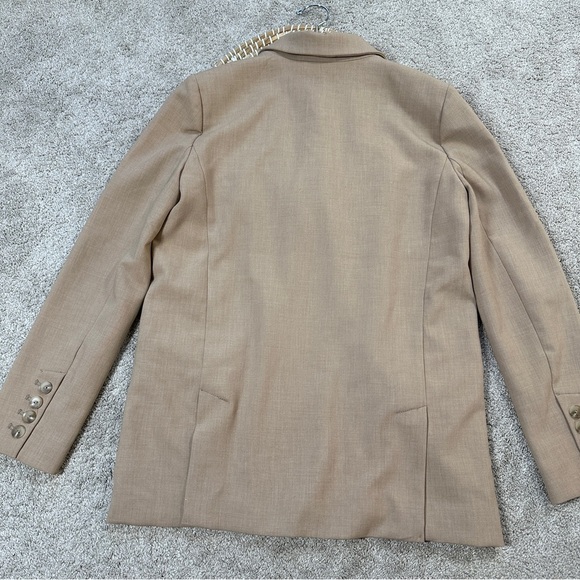 Maeve by Anthropologie Double Breasted Blazer Jacket Minimalist in Beige Size 2 - Picture 9 of 14